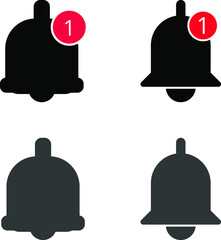 Notification bell icon with appreciation number symbol, social media element, Vector illustration Isolated On Transparent Background. 