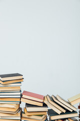 many educational books for college university studies as a background