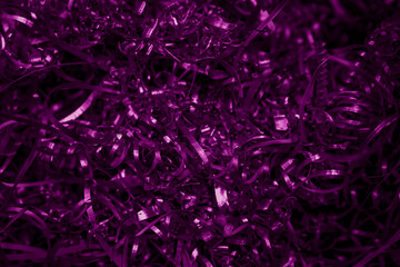 violet steel shavings with visible details. 