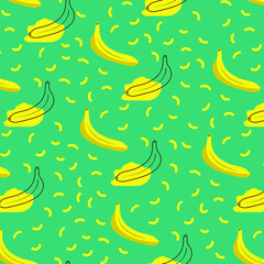 Bananas seamless pattern. Vector illustration. Vector seamless pattern of hand drawn doodle sketch banana isolated on mint background
Seamless vector pattern