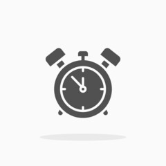 Alarm Clock icon. Solid or glyph style. Vector illustration. Enjoy this icon for your project.