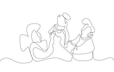 family playing games with their children having fun outside