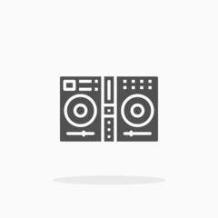 DJ Mixer icon. Solid or glyph style. Vector illustration. Enjoy this icon for your project.