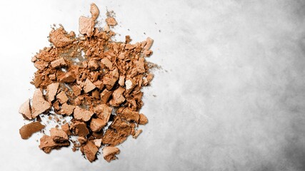 Brush Stroke of Crushed Blush Powder. Shiny Eyeshadow Smear. Makeup Smudge.