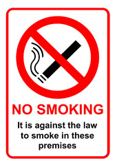 No smoking allowed in this area sign