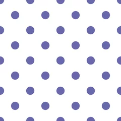 Stof per meter Kleur van jaar 2022 naadloze zeer peri polka dot patroon, vectorillustratie. Polka dot patroon met paarse cirkels op witte achtergrond. Abstracte achtergrond voor plakboek, print en web © Irin Fierce