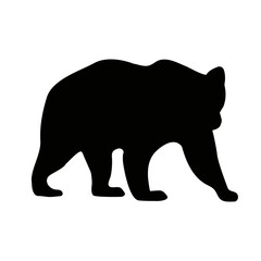 Vector illustration logo bear silhouette. Minimal style.