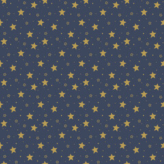 Christmas texture with stars. Seamless pattern. Vector