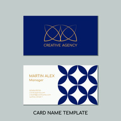 creative geometric business card design template 