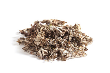 dry irish moss on a white background isolated