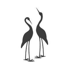 stork silhouette making love