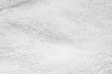 Fototapeta na wymiar White fluffy fur fabric wool texture background