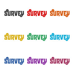 Survey icon isolated on white background, color set
