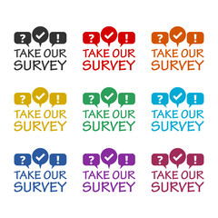 Survey icon isolated on white background, color set