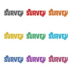 Survey icon isolated on white background, color set