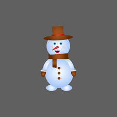 snowman in scarf. vector illustration