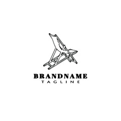 deck chair logo cartoon icon design template black isolated vector illustration