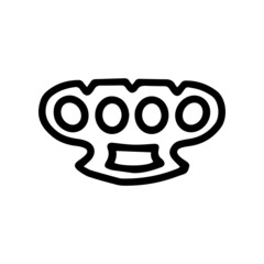 brass knuckles line vector doodle simple icon