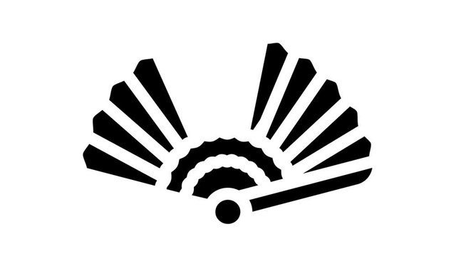 fan spain animated glyph icon fan spain sign. isolated on white background