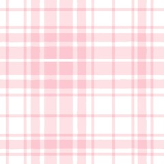 Pink watercolor plaid pattern. stripes, girly gingham seamless tartan texture, spring picnic table cloth, plaid. vector checkered summer paint brush strokes.