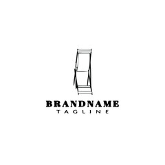 deck chair logo cartoon icon design template black isolated vector illustration