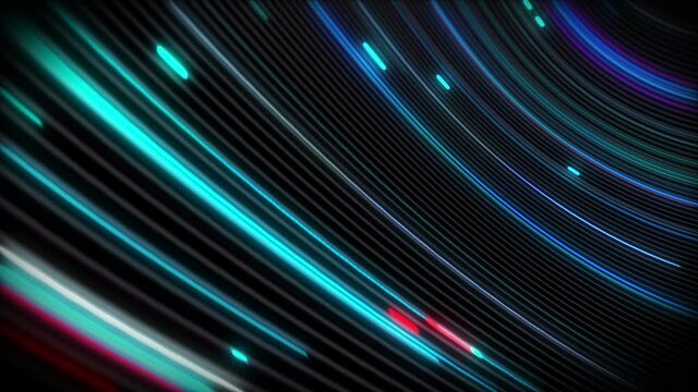 Spiral vortex streams of light on a surface with lines. Colorful and decorative backgrounds for presentations, holidays and footage. Light increasing wave movements
