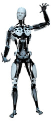 Fototapeta na wymiar 3D Rendering Male Robot on White