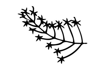 Obraz premium Abstract leaves and flowers doodle set vector illustration