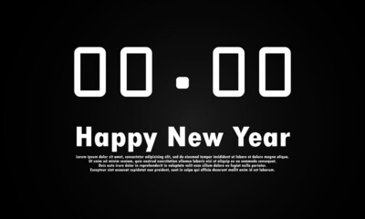 Happy New Year 2022 white number typography greeting card design on dark background. Christmas invitation poster