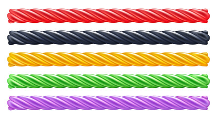 Colorful licorice sticks set. Sweets vector illustration.