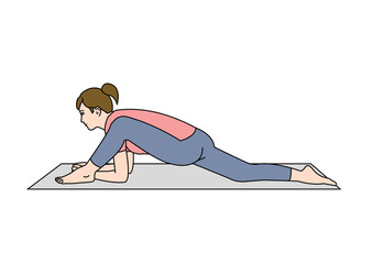 ストレッチ　股関節　イラスト　女性