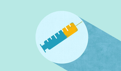 Impfung Spritze Grunge-Illustration Booster Corona mit Texturen