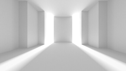 Illuminated corridor interior design. Empty Room Interior Background