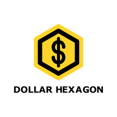 hexagon dollar logo design template vector illustration