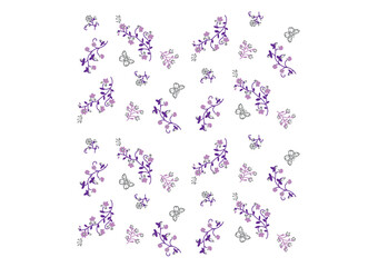 Purple Silver Flowers Full Prints