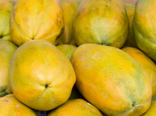 Some delicious and ripe papayas. 