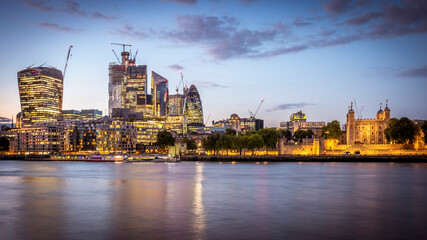 Fototapeta na wymiar London in the UK in a panoramic photo.