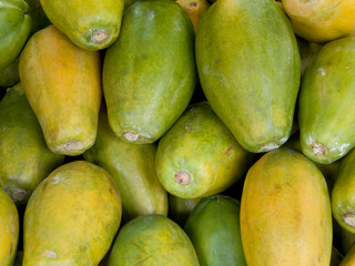 Some delicious and ripe papayas. 