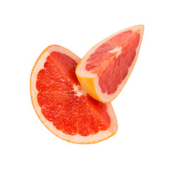 Fototapeta na wymiar Grapefruit slices isolated on white background.