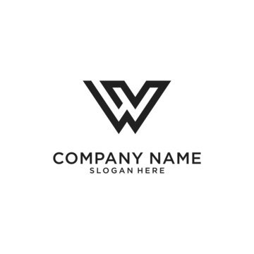 W or WW letter logo design vector.