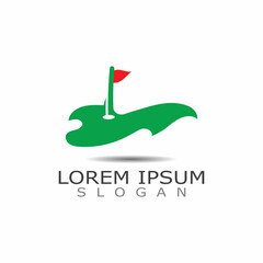 Golf field vector illustration, Golf logo, sport design on white background