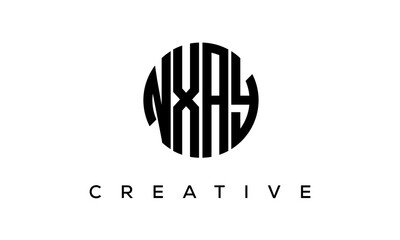 NXAY letters circle logo design vector template