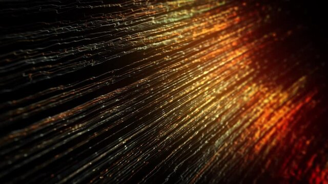 Abstract Glowing Light Strings Background With Depth Of Field/ 4k animation of an abstract wallpaper looped background of light stroke glowing and waving with ambien occlusion and depth of field