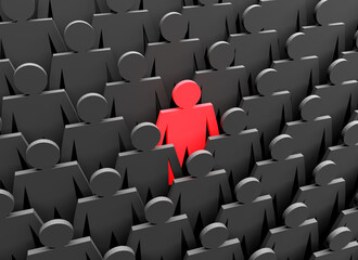 Fototapeta premium Business and individuality concepts illustration. Standing out in a crowd
