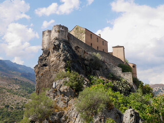 Fototapeta na wymiar Impressive citadel in Corte, Corsica, France.