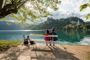 relaxing at lake Bled