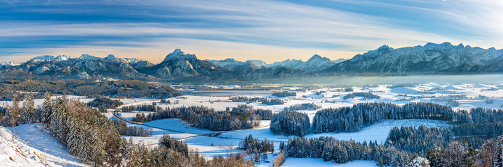 Landschaft im Allgäu bei Füssen im Winter