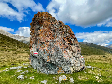 Impressive red rock in South Tyrol, Italy.