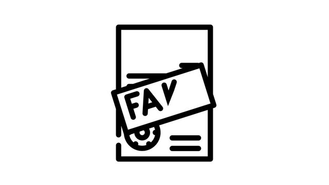 fake document animated line icon fake document sign. isolated on white background