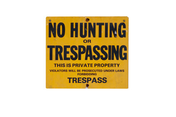 No Trespassing sign isolated on white background
